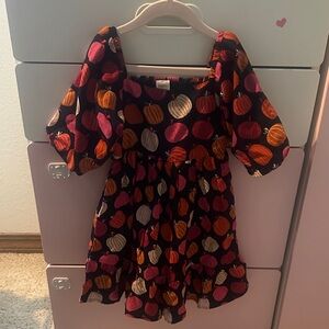 Gymboree Black Dress with Pumpkin Print